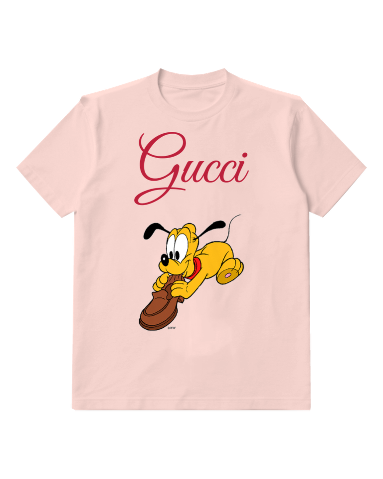 Blush Pink Pluto Running With A Shoe Graphic T-Shirt - front product view