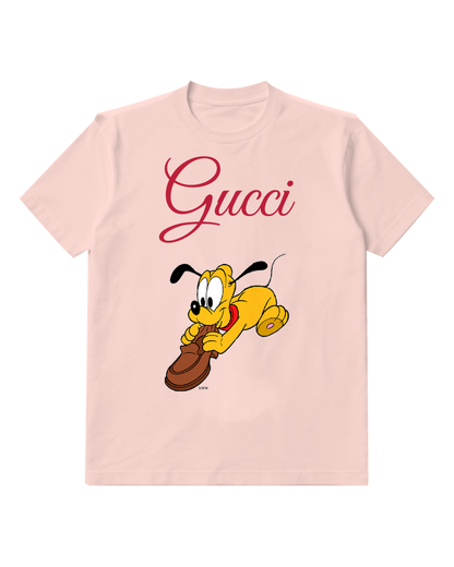 Blush Pink Pluto Running With A Shoe Graphic T-Shirt - front product view