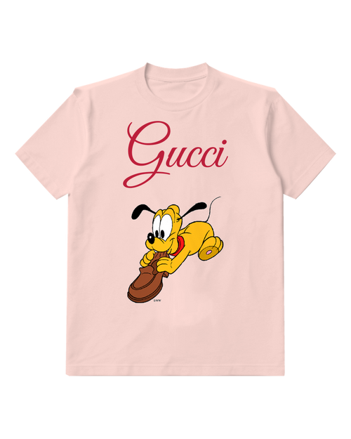 Blush Pink Pluto Running With A Shoe Graphic T-Shirt - front product view