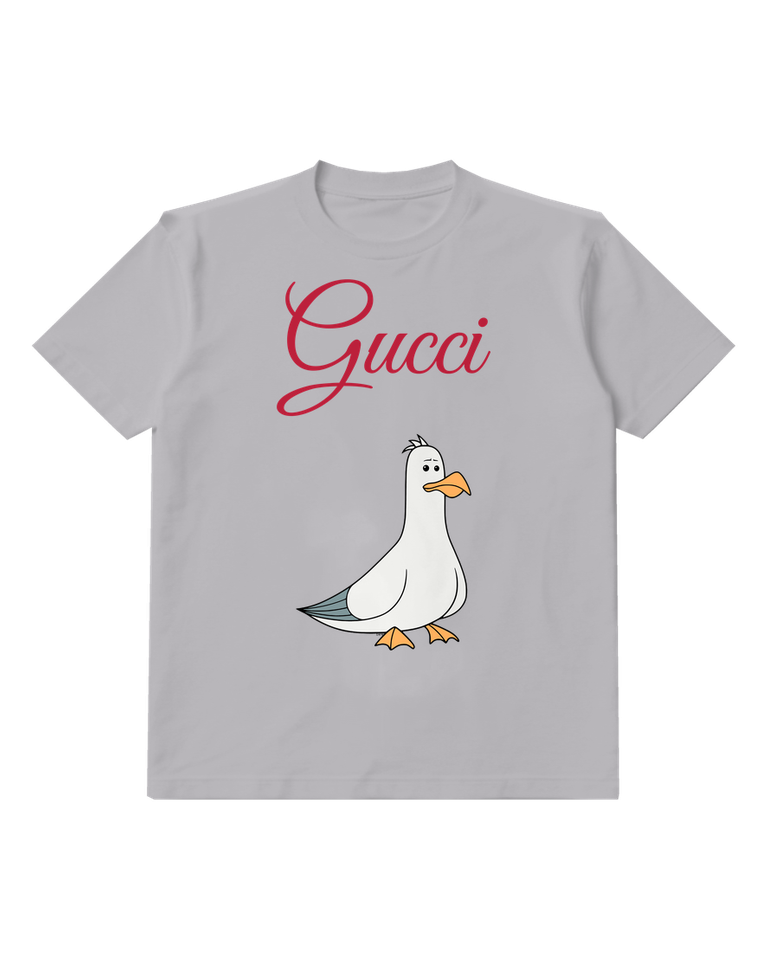 Light Gray Standing White Goose Graphic T-Shirt - front product view