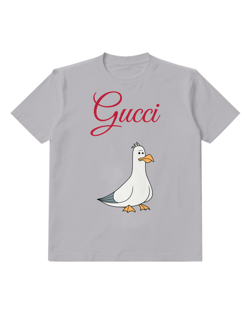 Light Gray Standing White Goose Graphic T-Shirt - front product view