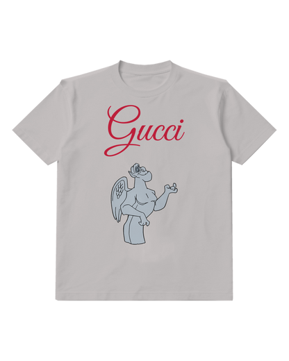 Light Gray Pale Blue Gargoyle Profile Graphic T-Shirt - front product view