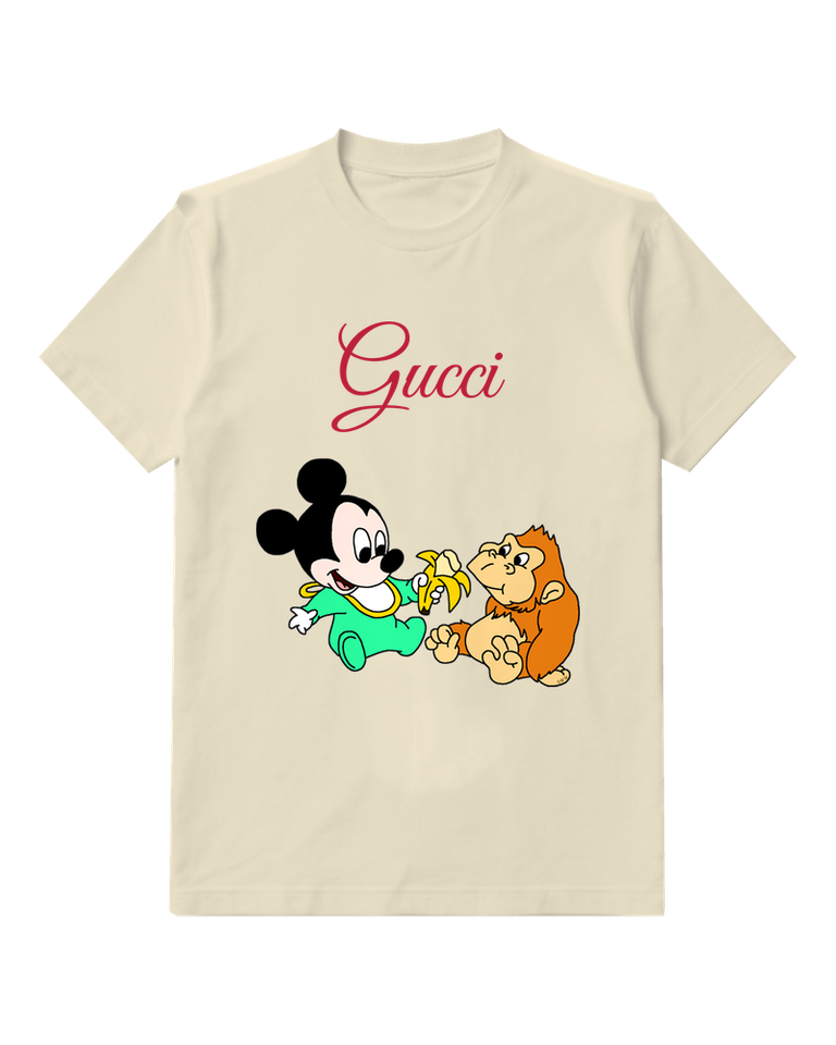 Ivory Baby Mouse And Toy Monkey Graphic T-Shirt - front product view
