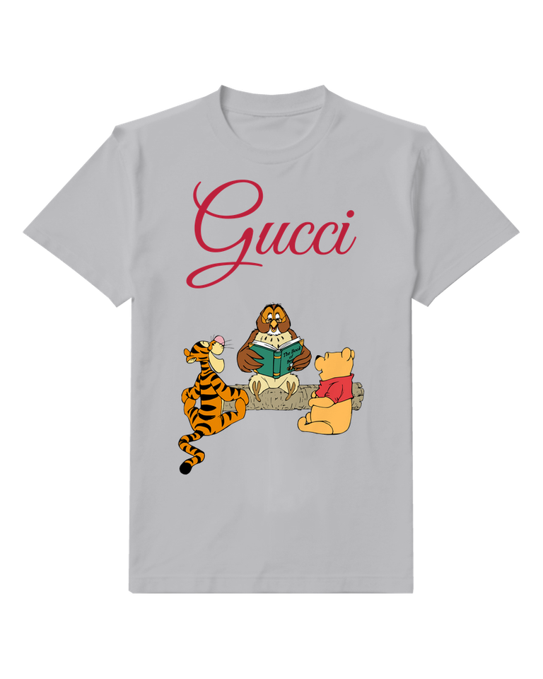 Light Gray Tiger Bear And Storyteller Graphic T-Shirt - front product view