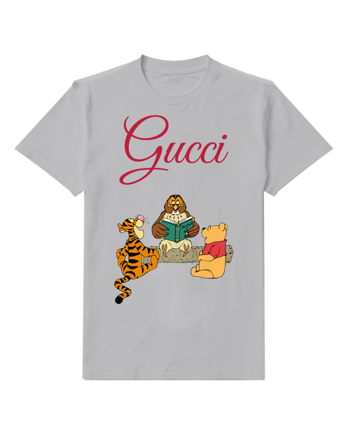 Light Gray Tiger Bear And Storyteller Graphic T-Shirt - front product view