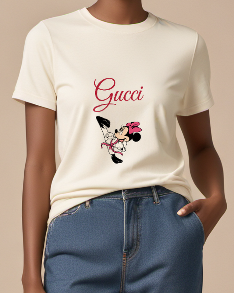 Ivory Minnie Mouse Karate Kick Graphic T-Shirt - model wearing view
