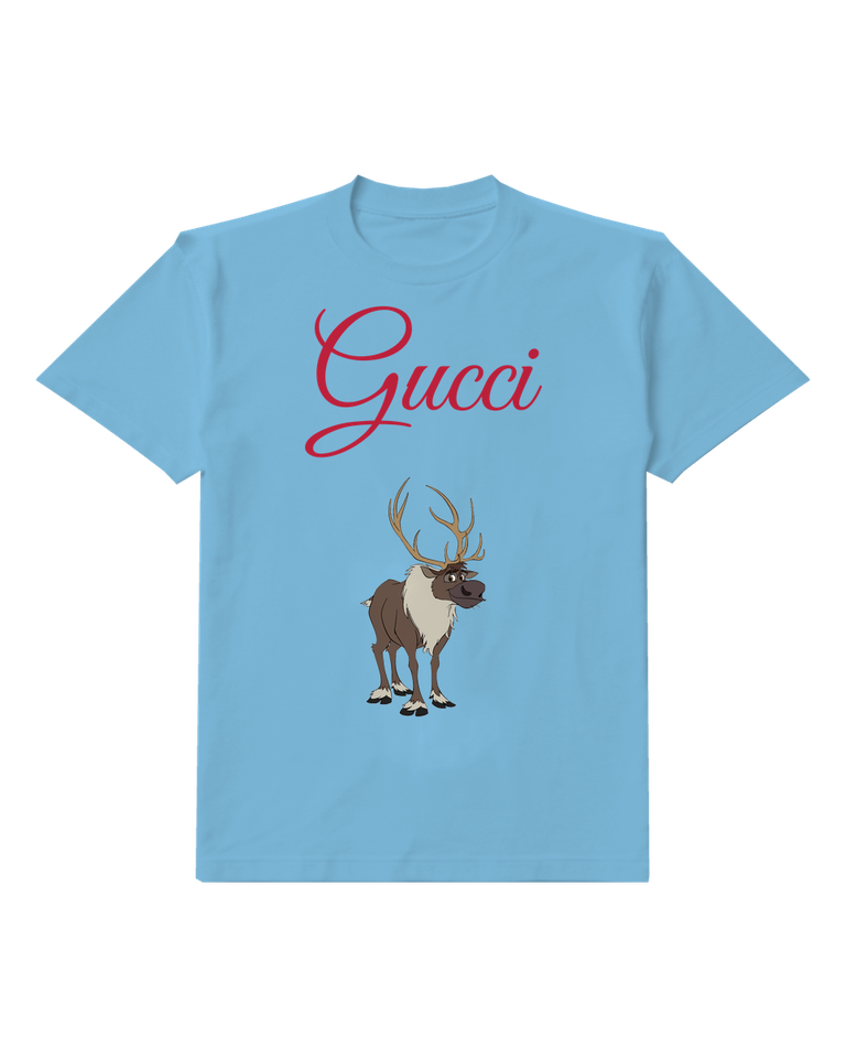 Dusty Blue Sven Standing Upright Graphic T-Shirt - front product view