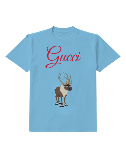 Dusty Blue Sven Standing Upright Graphic T-Shirt - front product view