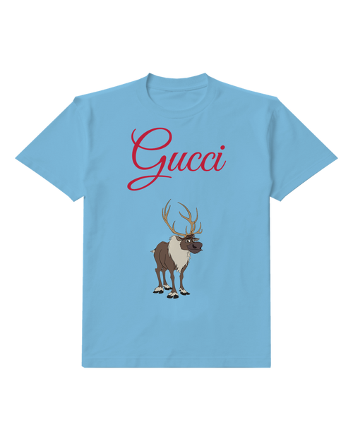 Dusty Blue Sven Standing Upright Graphic T-Shirt - front product view