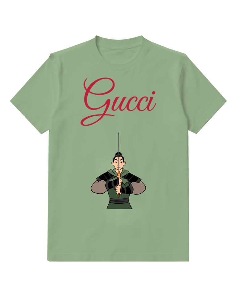 Sage Green Seated Green Armor Warrior Graphic T-Shirt - front product view