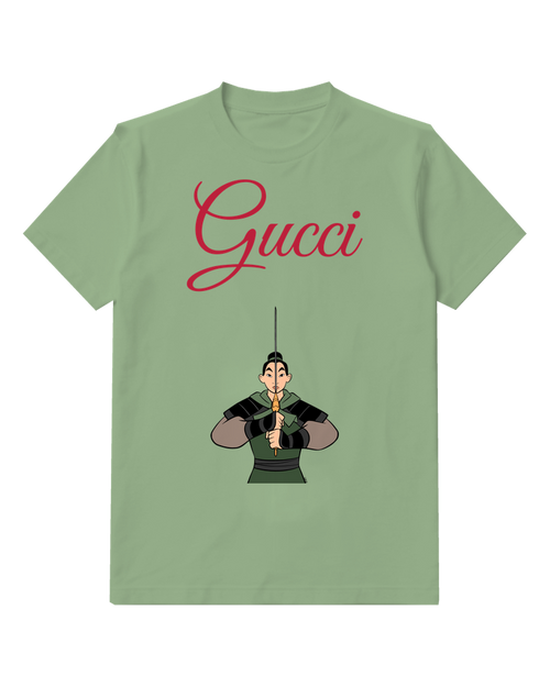 Sage Green Seated Green Armor Warrior Graphic T-Shirt - front product view