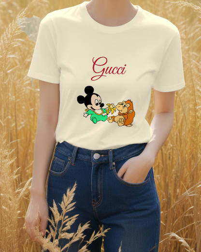 Ivory Baby Mouse And Toy Monkey Graphic T-Shirt - styled view 3