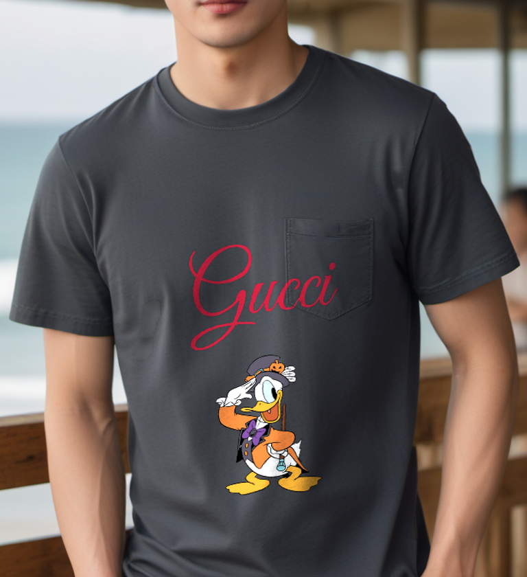 Charcoal Gray Aviator Duck Graphic T-Shirt - styled view 2