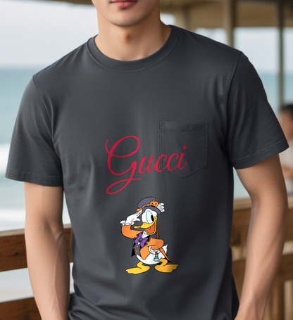 Charcoal Gray Aviator Duck Graphic T-Shirt - styled view 2