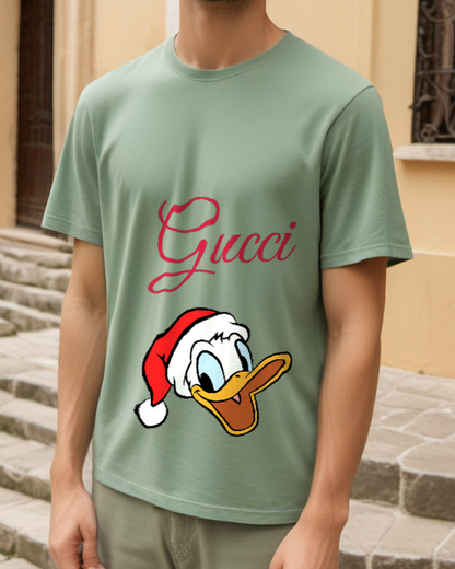 Sage Green Holiday Duck Portrait Graphic T-Shirt - styled view 4