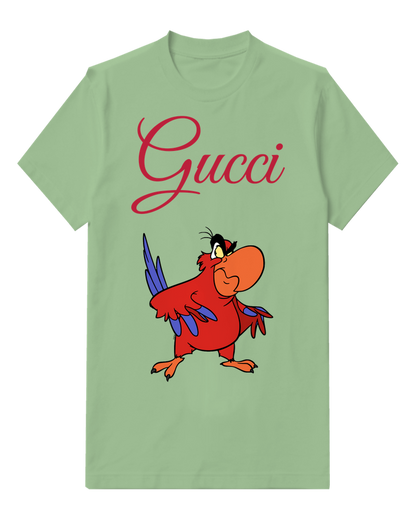 Sage Green Parrot One Wing Raised Graphic T-Shirt - front product view