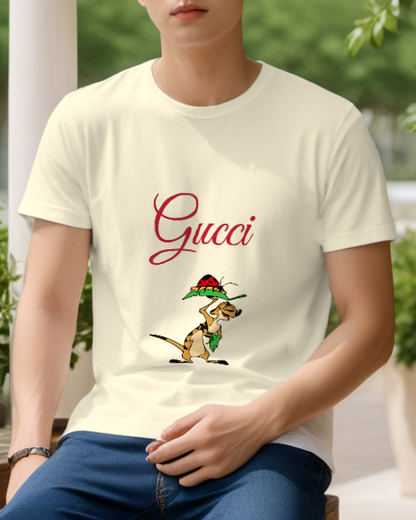 Ivory Feather Hat Meerkat Graphic T-Shirt - styled view 4