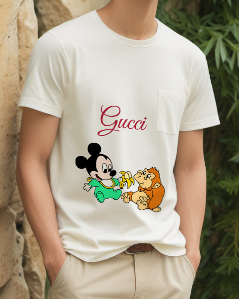 Ivory Baby Mouse And Toy Monkey Graphic T-Shirt - styled view 2