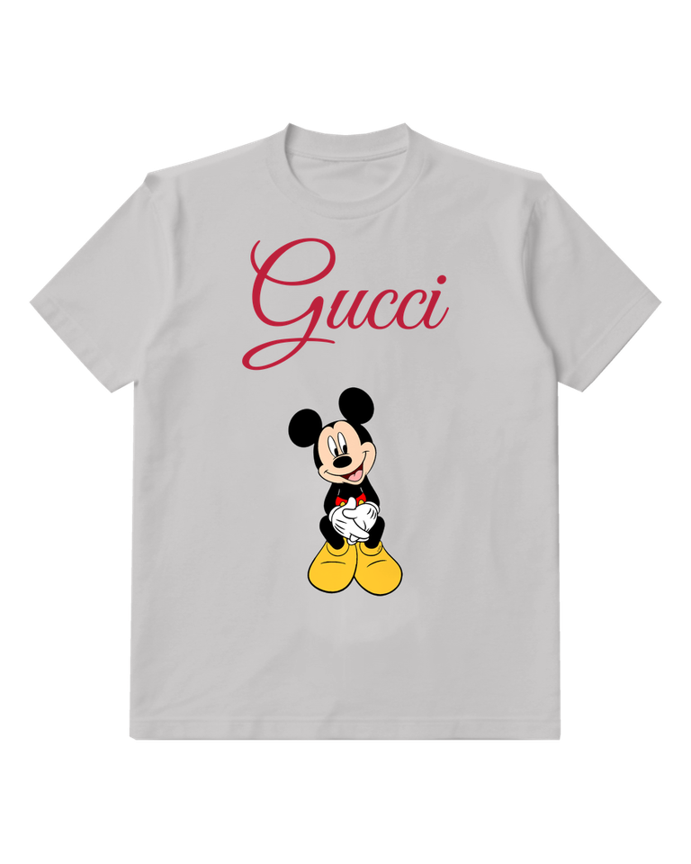 Light Gray Mickey Mouse Sitting Cross Legged Graphic T-Shirt - front product view