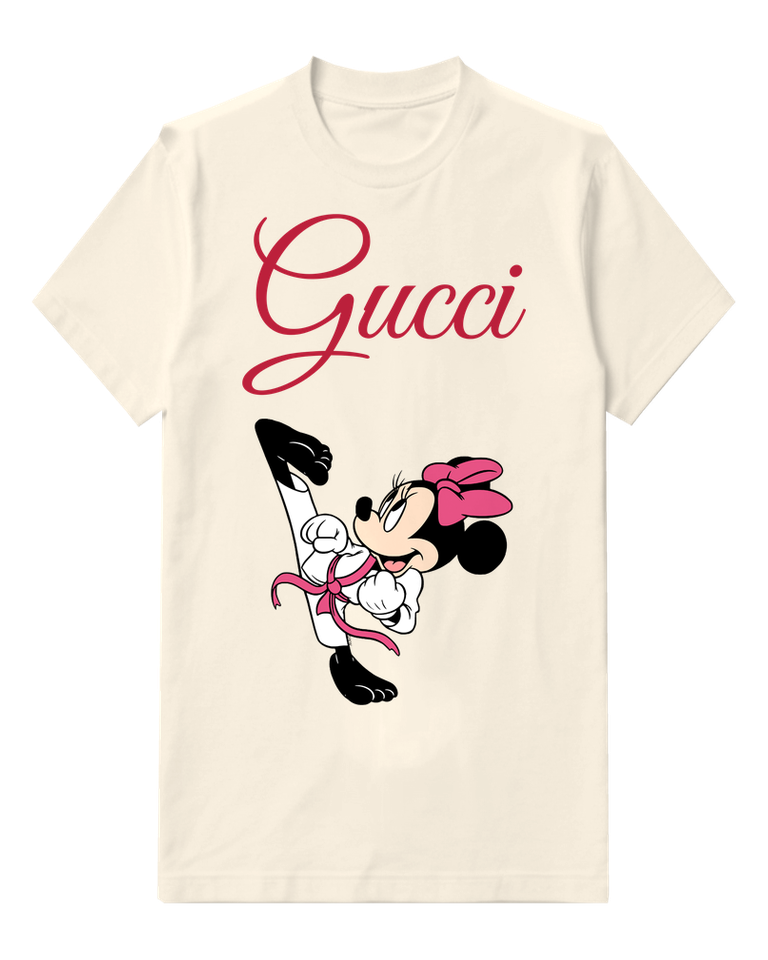 Ivory Minnie Mouse Karate Kick Graphic T-Shirt - front product view