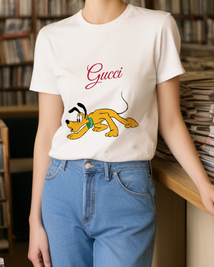 Ivory Sneaking Yellow Dog Graphic T-Shirt - styled view 2