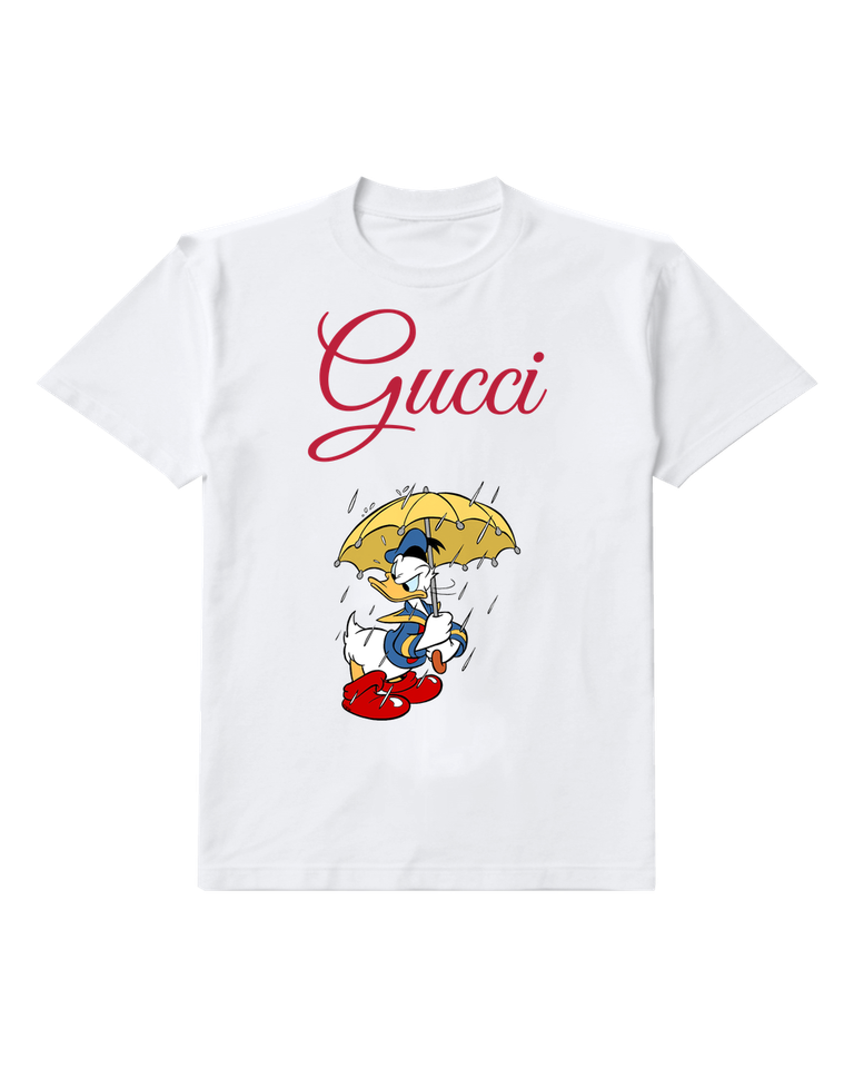 White Mouse Yellow Umbrella Graphic T-Shirt - front product view