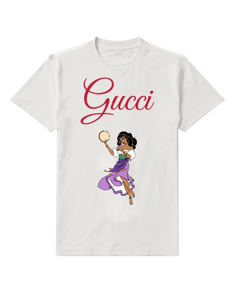 White Leaping Tambourine Dancer Graphic T-Shirt - front product view
