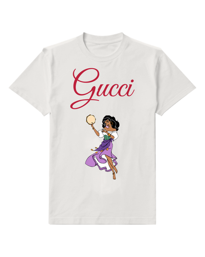 White Leaping Tambourine Dancer Graphic T-Shirt - front product view
