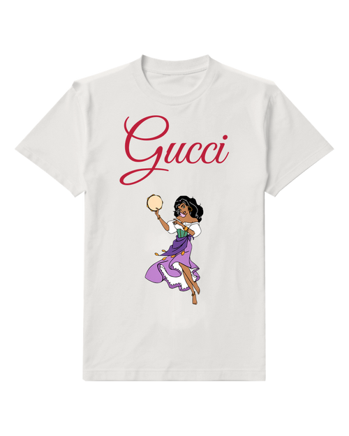 White Leaping Tambourine Dancer Graphic T-Shirt - front product view