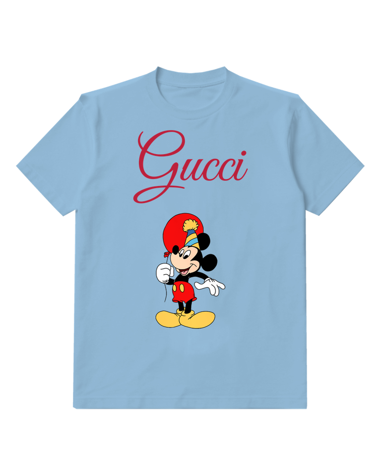 Sky Blue Mickey Mouse Birthday Celebration Graphic T-Shirt - front product view