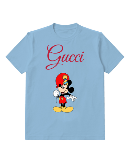Sky Blue Mickey Mouse Birthday Celebration Graphic T-Shirt - front product view