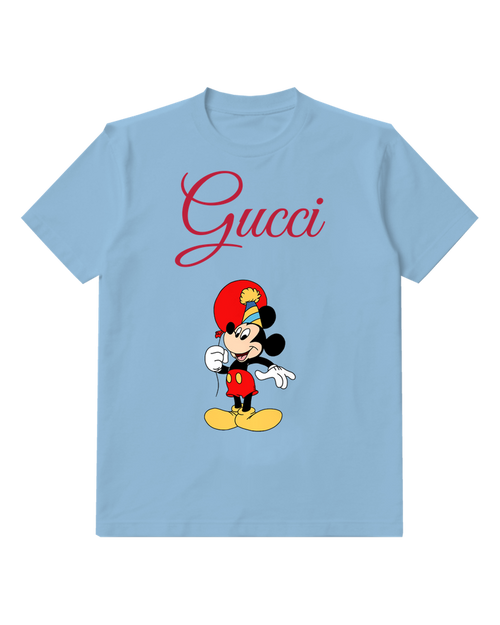 Sky Blue Mickey Mouse Birthday Celebration Graphic T-Shirt - front product view
