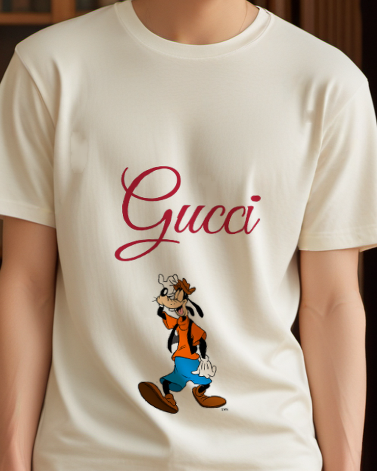 Ivory Goofy In Cowboy Hat Walking Forward Graphic T-Shirt - model wearing view