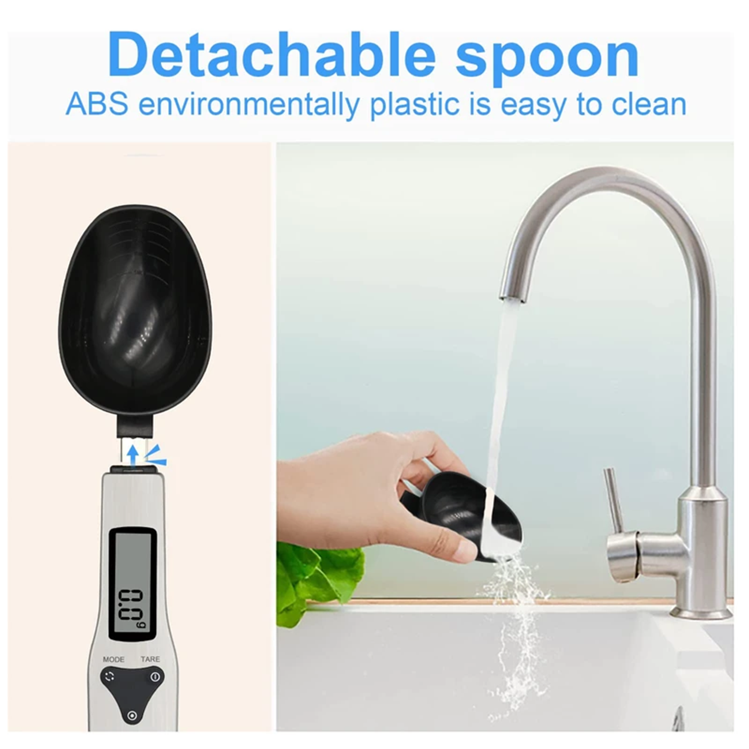 Hand‑Held Digital Spoon Scale With Detachable Bowl And Weight‑Hold Function For Fine Ingredient Portioning