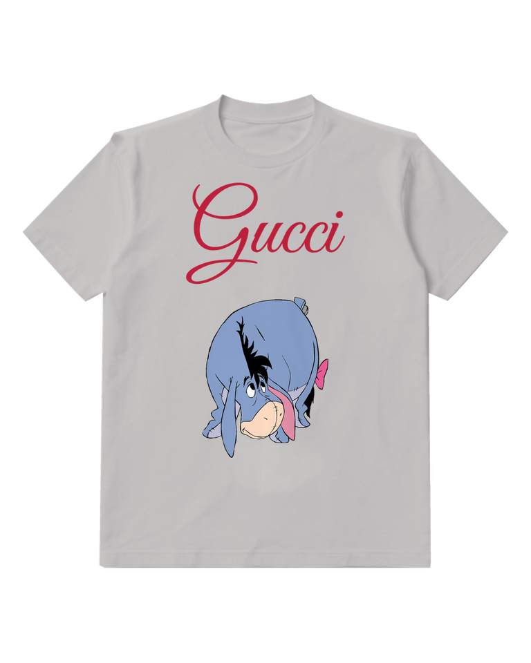Light Gray Eeyore Slumped Down Dejectedly Graphic T-Shirt - front product view