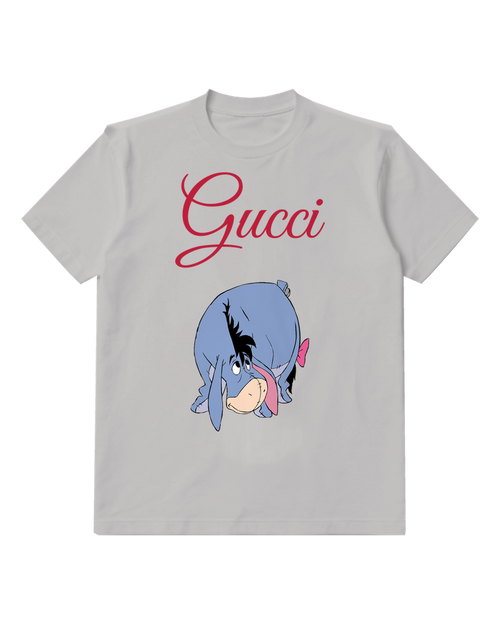 Light Gray Eeyore Slumped Down Dejectedly Graphic T-Shirt - front product view