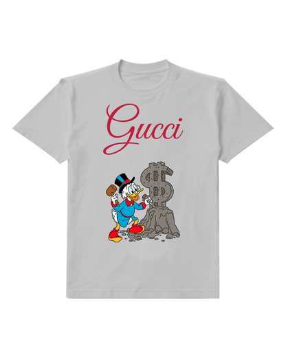 Light Gray Scrooge Mcduck Mining Dollar Sign Graphic T-Shirt - front product view