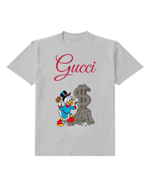 Light Gray Scrooge Mcduck Mining Dollar Sign Graphic T-Shirt - front product view