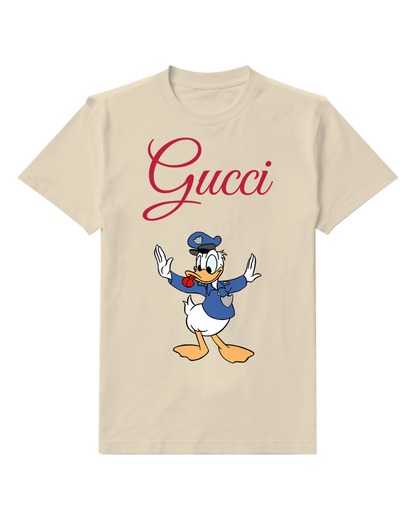Ivory Donald Duck In Police Uniform Graphic T-Shirt - front product view