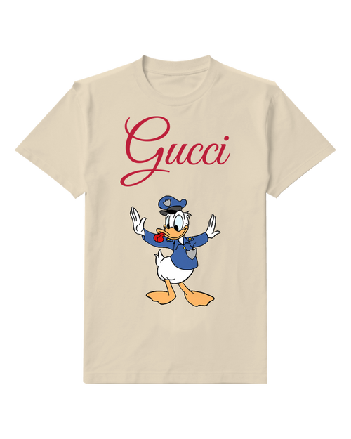 Ivory Donald Duck In Police Uniform Graphic T-Shirt - front product view