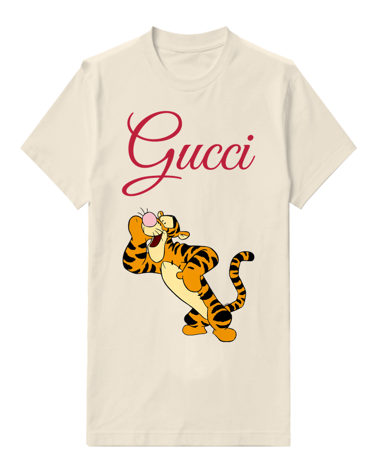 Ivory Tigger Character Jumping Joyfully Graphic T-Shirt - front product view