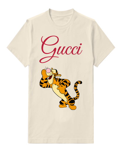 Ivory Tigger Character Jumping Joyfully Graphic T-Shirt - front product view