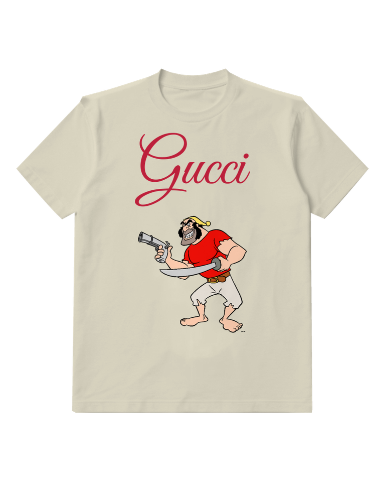 Ivory Red Shirt Pirate With Pistol Graphic T-Shirt - front product view