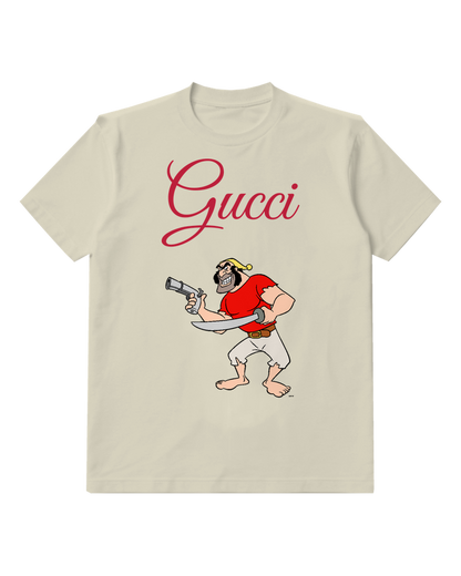 Ivory Red Shirt Pirate With Pistol Graphic T-Shirt - front product view
