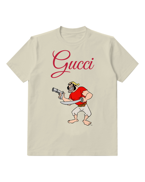 Ivory Red Shirt Pirate With Pistol Graphic T-Shirt - front product view