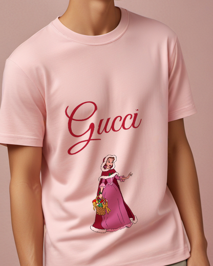 Blush Pink Magenta Dress Gift Basket Graphic T-Shirt - model wearing view