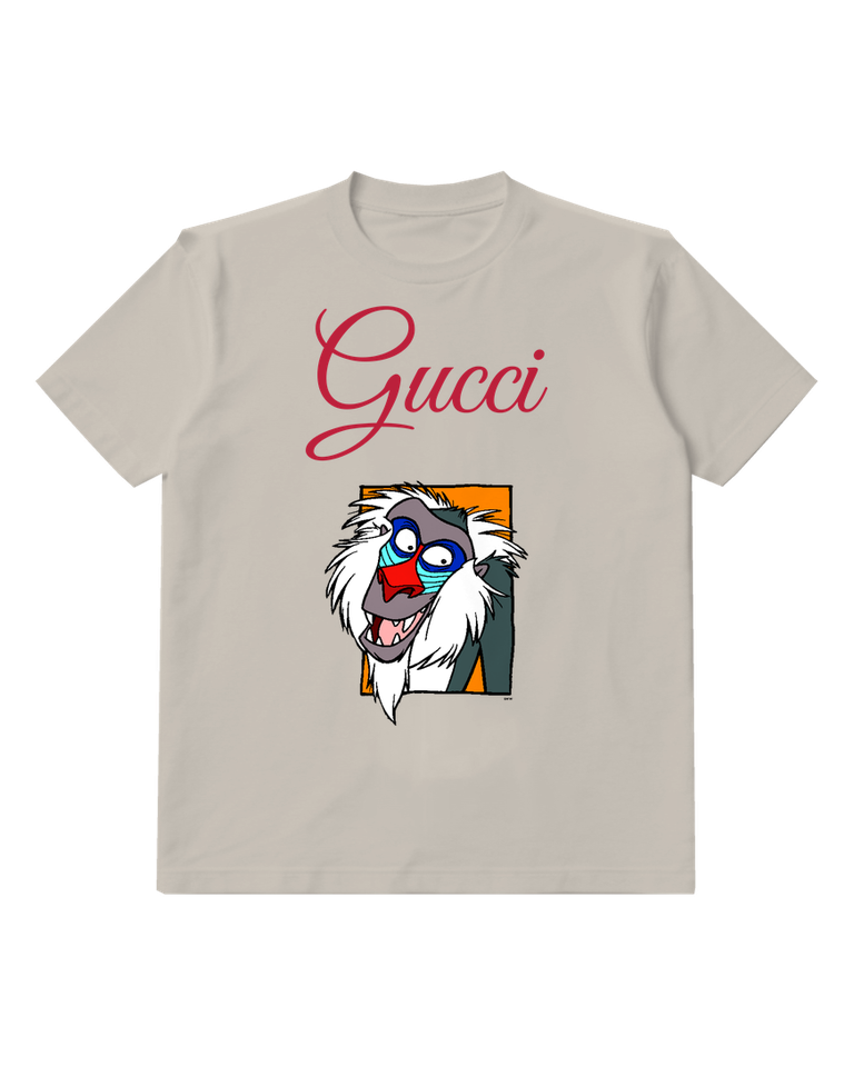 Light Gray Rafiki Baboon Smiling Wide Graphic T-Shirt - front product view