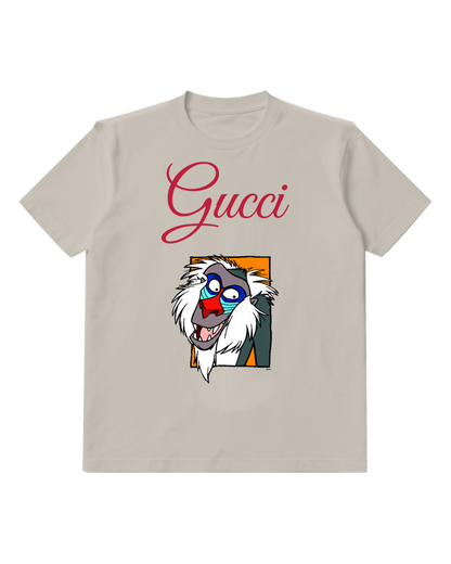 Light Gray Rafiki Baboon Smiling Wide Graphic T-Shirt - front product view