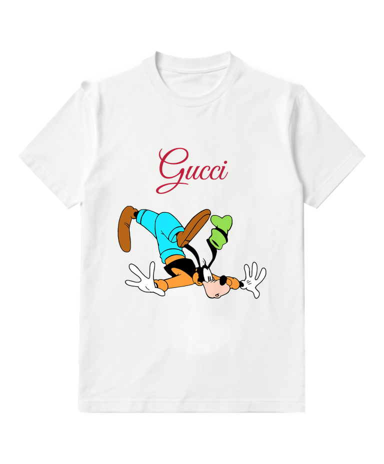 White Upside Down Dog Graphic T-Shirt - front product view