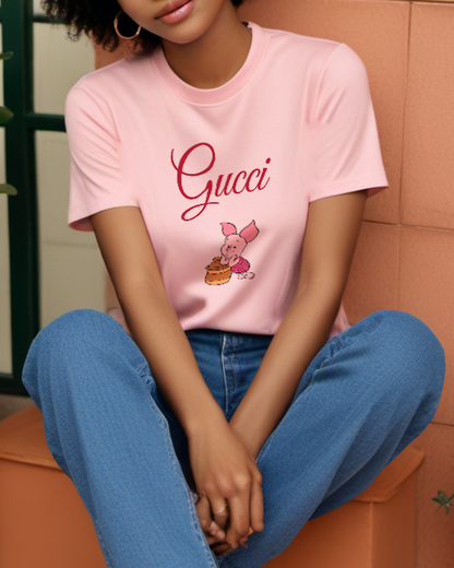Blush Pink Piglet Honey Pot Graphic T-Shirt - styled view 3